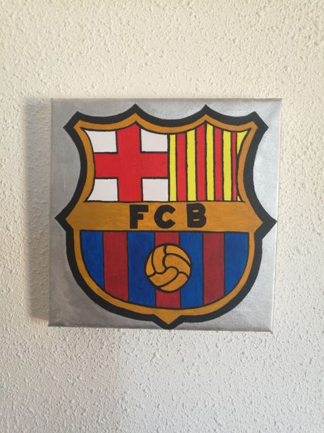 Soccer Painting Ideas On Canvas, Barcelona Painting Acrylic, Messi Painting Easy, Soccer Painting Ideas, Football Painting Ideas, Soccer Paintings, Cuadros Aesthetic, Soccer Drawing, Football Canvas