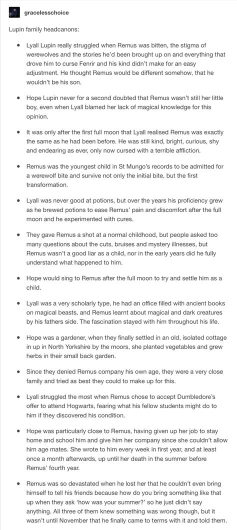 Lupin family headcanons - Remus and Lyall part 1 Remus Lupin Full Moon Headcanon, Fenrir Greyback And Remus Lupin, Remus Lupin And Harry Potter, Sirius And Remus Headcanons, Remus Headcanon, Remus And Sirius Headcanon, Remus Werewolf, Remus Lupin Headcanon, Remus And James