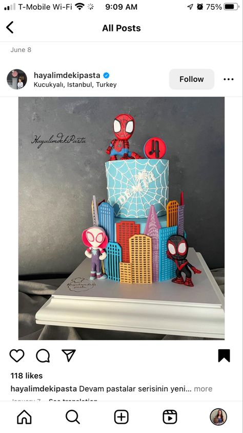 Pastel Spiderman, Spidey Cake, Hulk Birthday Cakes, Hulk Birthday Parties, Lego Themed Party, Hulk Birthday, Harry Birthday, Spiderman Birthday Party, Friends Cake