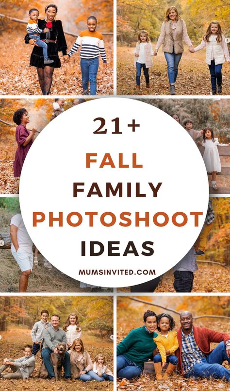 Capture the essence of autumn with a stunning fall family photoshoot! Explore a variety of outfit ideas & color schemes to make your photos pop. From boho aesthetics in burgundy hues to classic black outfits, find the perfect look for your family of 2, 3, 4, 5, or 6. Whether you're shooting outdoors in pumpkin patches or indoors in a cozy studio, try DIY touches. Include your dogs for a heartwarming touch. Perfect for black families with babies & older children for fall family photos in 2024! Fall Colours Photo Shoot, Family Of 9 Picture Poses, Fall Family Photos 2024, Fall Pumpkin Photoshoot, Fall Family Photos With Dogs, September Family Pictures Outfits, Family Autumn Photoshoot, Pumpkin Patch Photoshoot Family, October Family Photos