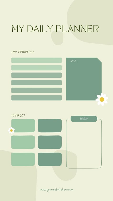 Soft Green Aesthetic Daily Schedule Planner Instagram Story - Templates by Canva Soft Green Aesthetic, Daily Planner Templates, Daily Planner Design, Daily Schedule Planner, Study Planner Printable, Weekly Planner Template, Daily Planner Pages, Schedule Planner, Daily Planners