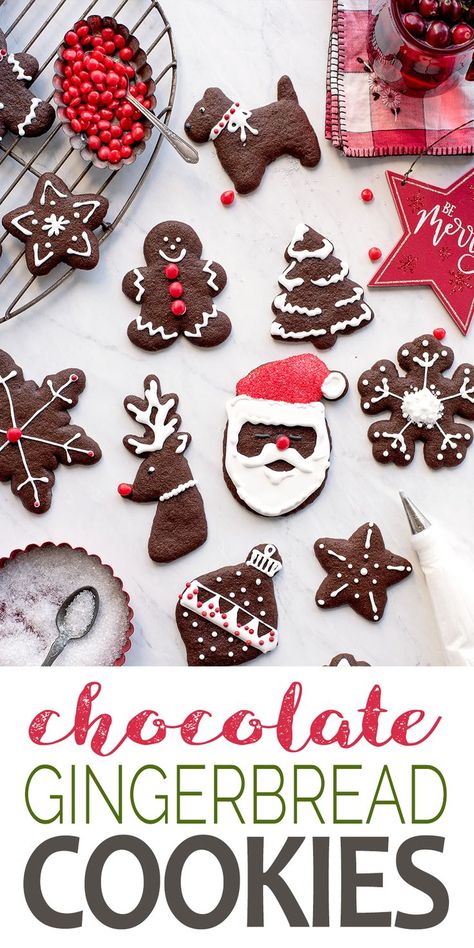 Healthy Gingerbread Cookies, Gingerbread Chocolate, Chocolate Gingerbread Cookies, Easy Gingerbread Cookies, Best Gingerbread Cookies, Chewy Gingerbread Cookies, Soft Cookie Recipe, Easy Gingerbread, Chocolate Gingerbread