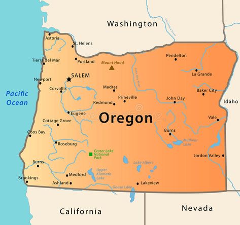 Oregon map. Illustration of the map of Oregon, USA. The brown Triangle indicates , #Affiliate, #USA, #brown, #Triangle, #Oregon, #map #ad Oregon Map Art, Oregon Trail Activities, Moving To Portland Oregon, Ginger Beauty, St Helens Oregon, Map Of Oregon, National Park Illustration, Cottage Grove Oregon, Gold Beach Oregon