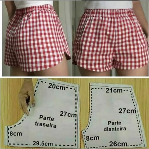 Como Fazer Short, Learn Sewing, Clothing Pattern Design, Easy Diy Clothes, Sewing Shorts, Trendy Sewing Patterns, Sewing Projects Clothes, Sewing Clothes Women, Sewing Crafts Tutorials