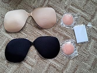 GOOPOOL 2 Pack Invisible Bra, Reusable Strapless Stick on Bra with Nipple Covers and Double Sided Body Tapes, Adhesive Backless Push Up Sticky Bra for Women Party, Daily Wear Stick On Bra, Invisible Bra, Sticky Bra, Bra For Women, Women Party, Ladies Party, Amazon Fashion, 2 Pack, Push Up