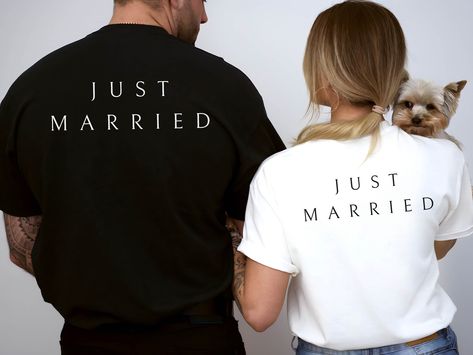 Just Married Shirts, Hubby Wifey Shirts, Married Shirt, Groom Shirts, Wedding Shirt, Newly Wed, Mr Und Mrs, Mrs Shirt, Honeymoon Shirts