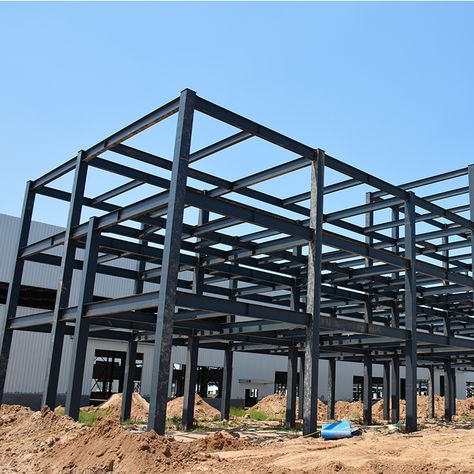 H steel beam and column ethiopia prefabricated steel structure warehouse Prefabricated Structures, Metal Building Designs, Steel Architecture, Architecture Blueprints, Beam Structure, Factory Architecture, Steel Sheds, Steel Structure Buildings, Steel Frame House