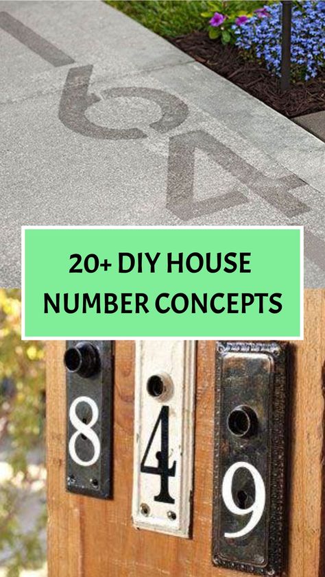 20+ DIY House Number Concepts House Number Placement Ideas, House Number Placement, Diy House Numbers Ideas, House Numbers Ideas Outdoor, House Number Ideas Outdoor, House Number Ideas, Diy Address Sign, Unique House Numbers, Front Door Baskets