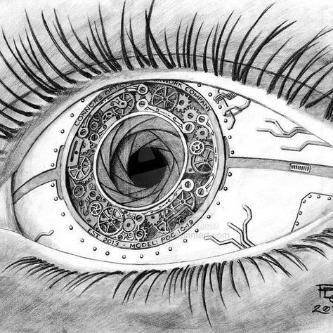 Aesthetic Sketches, Steampunk Eye, Steampunk Drawing, Realistic Eye Drawing, Steampunk Tendencies, Arte Doodle, Art Steampunk, Diy Tech, Art Major