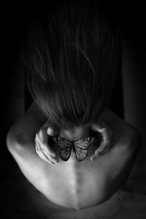 Butterfly Effect, Black And White Portraits, Dark Photography, Portrait Inspiration, Artistic Photography, Butterfly Art, Photography Women, A Butterfly, Photography Inspo