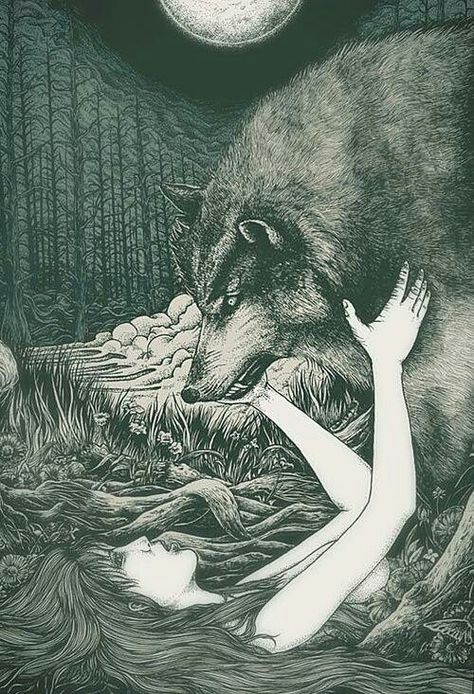 Wolf and girl Wolves And Women, Werewolf Art, Charcoal Drawings, Wolf Love, Animal Magic, Wolf Spirit, Magic Forest, Wolf Girl, Wolf Moon