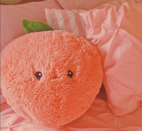 Peach Room Decor, Kawaii Decor, Peach Bedroom, Peach Rooms, Peach Pillow, Kawaii Bedroom, Pastel Room Decor, Peach Aesthetic, Pastel Room