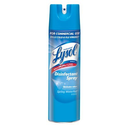 Professional Lysol Disinfectant Spray, Spring Waterfall, 19oz, Clear Aids Virus, Disinfectant Spray, Toilet Bowl Cleaner, Container Size, Surface Cleaner, Toilet Bowl, Quick Cleaning, Household Essentials, Mold And Mildew