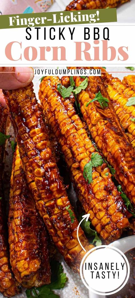 air fry corn ribs Corn Riblets, Corn Ribs Recipe, Mongolian Recipes, Corn Ribs, Bbq Veggies, Bbq Corn, Vegan Fried Chicken, Barbecue Side Dishes, Easy Corn