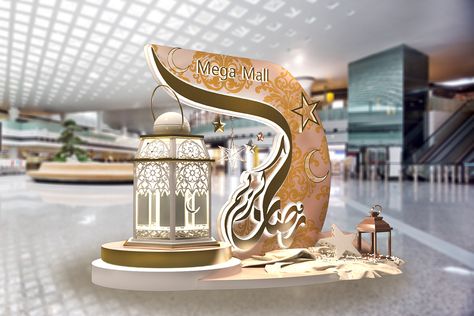 Mega Mall Sharjah (UAE) Ramadan Decoration on Behance Ruangan Studio, Exhibition Stall Design, Mall Decor, Ramadan Kareem Decoration, Ramadan Activities, Ramadan Lantern, Mubarak Ramadan, Ramadan Decoration, Ramadan Crafts