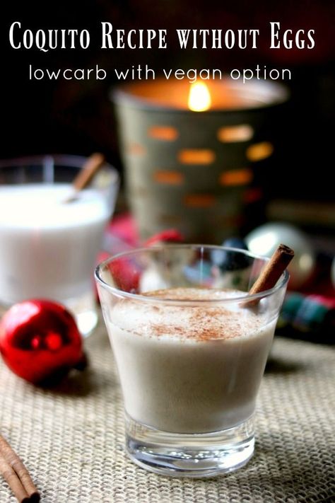 Low Carb Coquito Recipe without Eggs | Lowcarb-ology Coquito Cocktail, Low Carb Recipes For One, Holidays Drinks, Dirty Keto Recipes, Coquito Drink, Coconut Vodka, Coquito Recipe, Christmas Eggnog, Dirty Keto