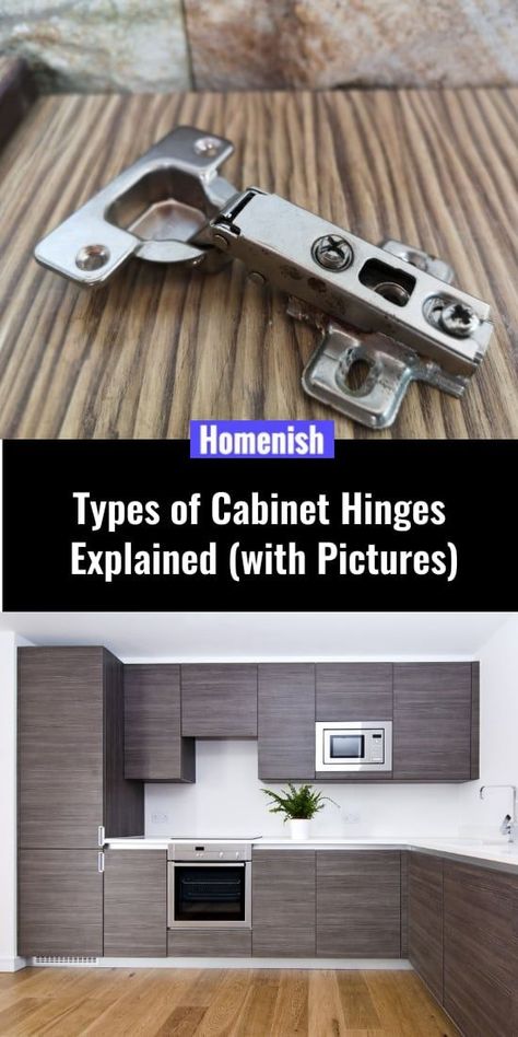 If you’ve ever gone to a hardware store to look for a set of cabinet hinges, you will probably have discovered there are an overwhelming number of choices. To ensure you get the correct hinge for your cabinets, learn about the main types here. Cabinet Hinges Types Of, Flush Cabinet Doors, Kitchen Door Hinges, Types Of Cabinet Doors, Kitchen Remake, Kitchen Hinges, Offset Hinges, Cabinet Building, Types Of Hinges