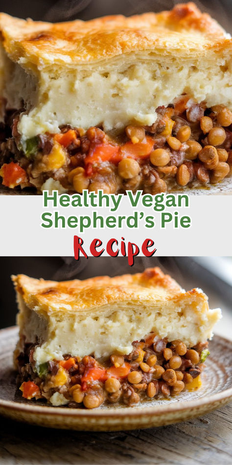 Hey, plant-based pals! This Vegan Lentil Shepherd’s Pie is nutritious, comforting, and easy. Hearty lentils, colorful veggies, and creamy mashed potatoes topped with a golden crust. Delicious! Vegan Shepards Pie Recipe, High Protein Gnocchi, Protein Vegan Breakfast, Shepards Pie Recipe, High Protein Vegan Breakfast, Vegetarian Shepherds Pie, Vegan Buffalo Cauliflower, Vegan Pancake, Protein Vegan Recipes