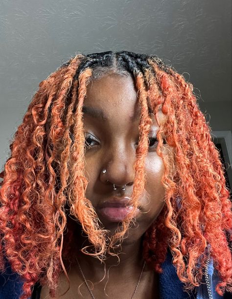 my babiesss🤞🏽#dyedlocs Peach Locs, Locs Colors, Instant Locs, Dyed Locs, Loc Goddess, Dreads Hairstyles, Natural Locs, Natural Hair Hairstyles, Cute Nose Piercings