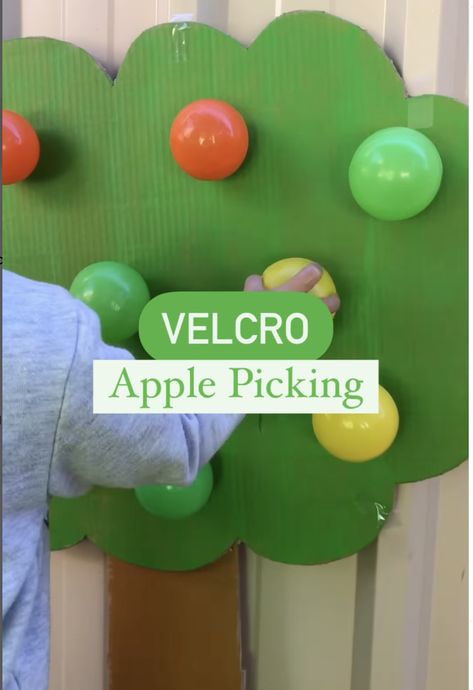 Apples Fine Motor Activities, Apple Cognitive Activities Preschool, Apple Picking Activity For Toddlers, Way Up High In The Apple Tree, Apple Toddler Activities, Apple Picking Activity, Apple Activities For Toddlers, Childcare Teacher, Toddlers Activities