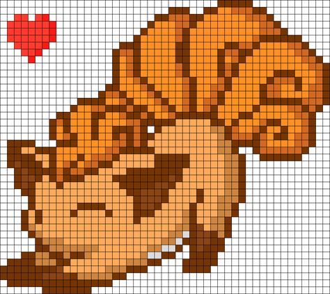 Cutie Vulpix Perler Bead Pattern / Bead Sprite perler,hama,square pegboard,video games,nintendo,pokemon, Pixel Pokemon, Image Pixel Art, Pokemon Cross Stitch, Modele Pixel Art, Pokemon Bead, Pixel Art Pokemon, Pokemon Pattern, Pokemon Perler Beads, Pixel Art Templates