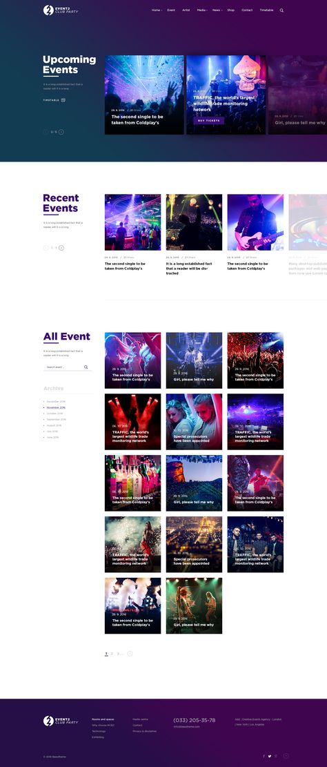 Events Section Web Design, Events Website Design Layout, News And Events Web Design, Event Company Website Design, Event Site Design, Event Booking Website, Entertainment Website Design, Website Events Page Design, Upcoming Events Website Design