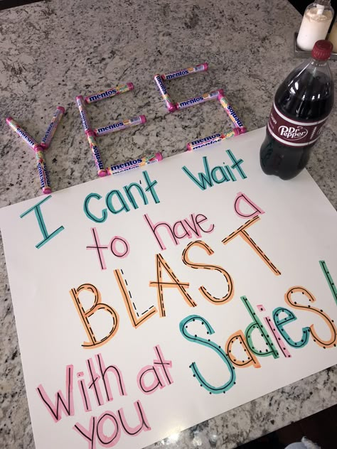 Yes To Sadies Dance, How To Say Yes To Sadies Dance, Answer Back To Hoco, Posters For School Dances, Dance Poster Answer Ideas, Responding To Hoco Posters, Homecoming Reply Posters, Prom Yes Response Ideas, Cute Ways To Respond To Prom