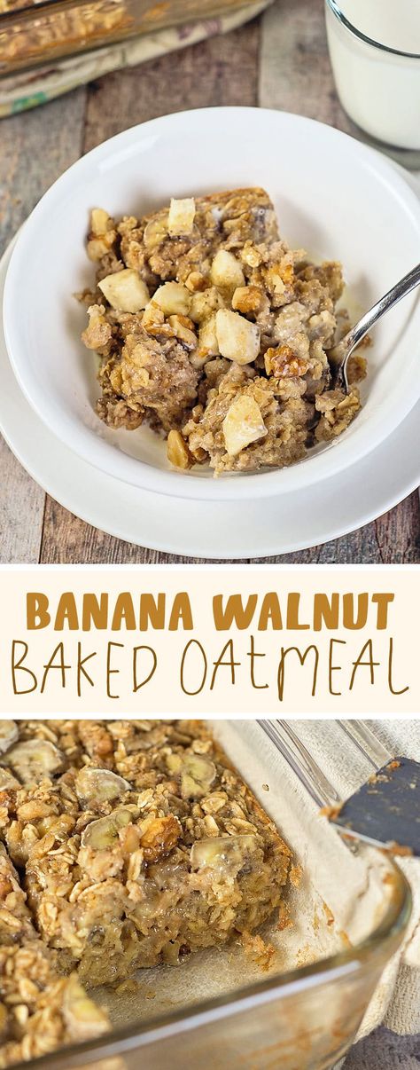 Mexican Food Catering, Baked Oatmeal Recipes Breakfast, Baked Oatmeal Recipes Healthy, Banana Nut Oatmeal, No Bake Oatmeal Bars, Baked Oatmeal Healthy, Banana Diet, Banana Baked Oatmeal, Breakfast Oatmeal Recipes