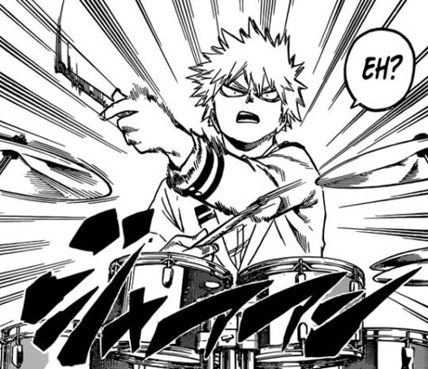 HE PLAYS THE DRUMS AND HE'S GOOD AT IT. BE STILL MY HEARY Bnha Manga, Mha Manga, Bakugou Manga, Anime Decor, The Drums, Manga Wall, Bakugo Katsuki, Katsuki Bakugo, Katsuki Bakugou