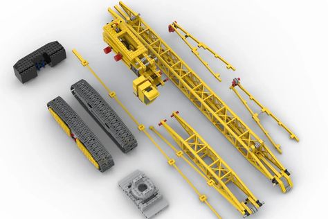 LEGO IDEAS - 350 Ton Crawler Crane Lego Crane, Crawler Crane, Building Techniques, Lego Technic, Lego Ideas, Mini Figures, Lattice, Lego, Building