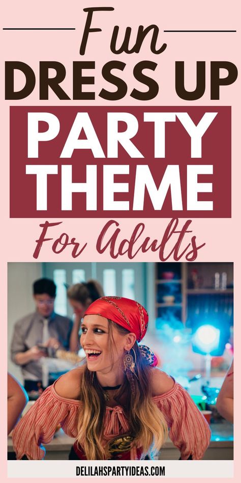 Ready to take your adult party to the next level? Dive into these fantastic dress-up party themes and let the fun begin! Whether it's for birthdays, New Year's Eve, or just a spontaneous get-together, we've got plenty of creative costume ideas to suit every occasion. Get ready to make memories that'll last a lifetime! 40th Birthday Costume Party, 30s Bday Theme, Costume Themes Party, Costumes Party Ideas, Halloween Party Themes Costumes, Non Halloween Costume Party, Creative Party Themes For Adults, Themed Dress Up Party, Birthday Party Dress Up Themes