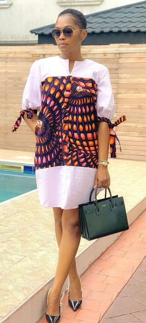 Ankara Dress Mixed With Plain, Plain And Pattern Fabric Styles For Ladies, Plain And Ankara Combination Dresses, Plain And Pattern Short Gown Styles, Plain And Pattern Ankara Styles For Women, Ankara Plain And Pattern Gown, Plain And Pattern Styles For Ladies Gown, Ankara Mixed With Plain Fabric Gown, Ankara Mixed With Plain Fabric Dresses