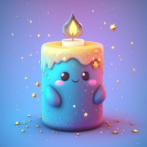 Cartoon Candle, Cute Candle, Fairy Wallpaper, Cute Kawaii Animals, Cute Candles, Pop Art Wallpaper, Cottage Art, Cartoon Wallpaper Iphone, Cute Cartoon Pictures