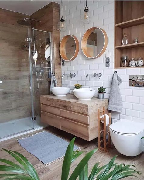 Boho Western Bathroom, Modern Boho Bathroom, Western Bathroom, Teak Bathroom, Bathroom Decor Themes, Simple Bathroom Decor, Bathroom Color Schemes, Bathroom Decor Luxury, Bathroom Images