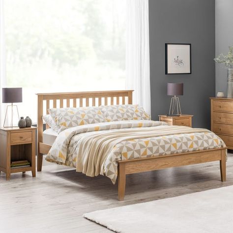 Salerno Oak Wooden Bed Frame | Dunelm Solid Oak Beds, Bedroom Nordic, Oak Bed Frame, Wooden Bedroom Furniture, Oak Bed, Wooden Bed Frame, Oak Beds, Wooden Bedroom, Oak Bedroom