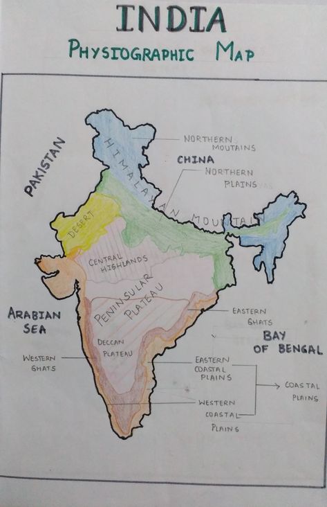 #map #india #rivers #projects #schoolprojects #school #student #education #deekshajagadeesh#physical #physiographic Physical Features Of India Project, Physical Map Of India, Geography Classroom, Basic Geography, Ganpati Songs, Book Cover Page Design, Geography Project, Study Goals, Social Studies Projects