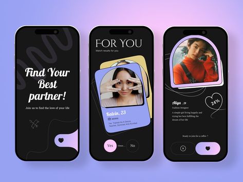 Dating app design mobile app UI UX :: Behance Dating App Design, Uxui Design, Swiss Food, Fun First Dates, Event App, App Home, Community Garden, International Dating, Mobile App Ui