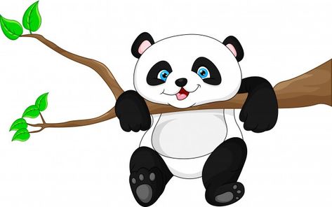 Cute funny baby panda hanging on the tre... | Premium Vector #Freepik #vector #flower #tree #baby #nature Panda Tree, Zoo Map, Valentine Cartoon, Baby Cubs, Funny Animal Comics, Sleeping Animals, Panda Birthday, Bear Character, Animal Groups