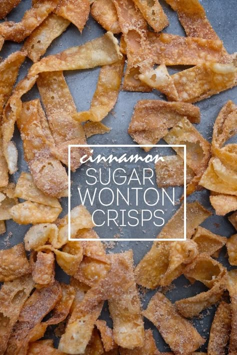 Wonton Crisps, Dessert Cinnamon, Pastina Recipes, Cinnamon Sugar Recipes, Wonton Wrapper Recipes, Won Ton, Sleeve Recipes, Slushie Recipe, Vegetarian Meals For Kids