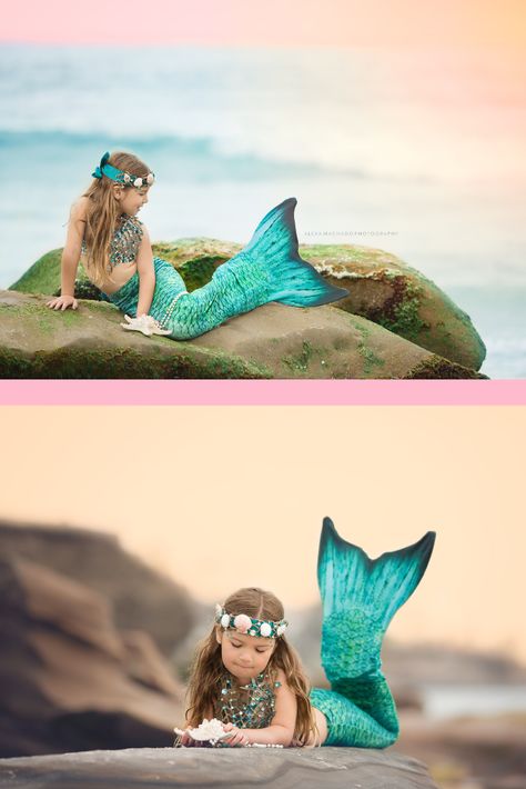 Mermaid Poses Photography, Toddler Mermaid Photoshoot, Mermaid Photoshoot Kids, Mermaid Portrait, Mermaid Photo Shoot, Mermaid Photoshoot, Mermaid Pose, Autumn Family Photography, Mermaid Photography