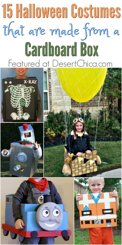 Need a little inspiration for Halloween? Check out these awesome costumes that all started with a cardboard box! #HalloweenCostumes #Halloween Cardboard Box Costumes, Cardboard Box Costume, Story Book Costumes, Boxing Halloween Costume, Hero Crafts, Cardboard Costume, Awesome Costumes, Superhero Crafts, Box Costumes