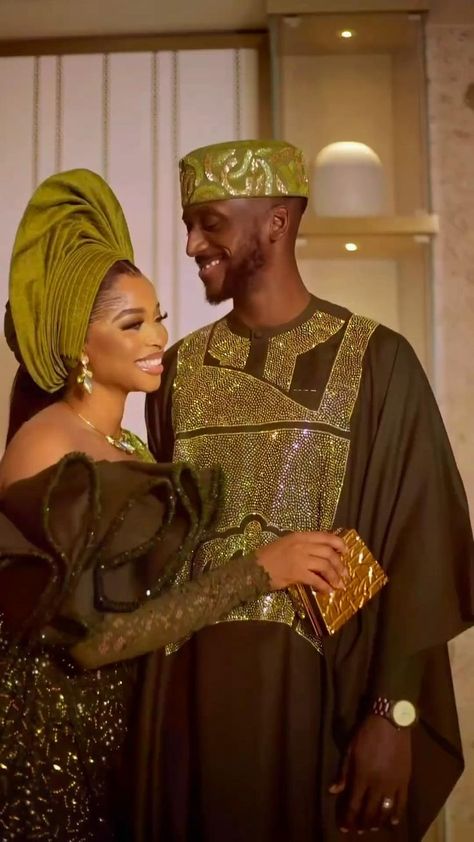 Olive green traditional wedding outfit for Nigerian Wedding guests Couple Engagement Photoshoot, Engagement Photoshoot Ideas, Heart Diseases, Nigerian Wedding, Wedding Guests, Traditional Wedding, Wedding Outfit, Olive Green, Green