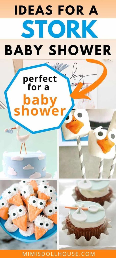 Ideas for a Stork Baby Shower you will love!    Everyone knows that cute little stork delivers the sweetest babies.  Why not celebrate a new baby with a fun and whimsical stork baby shower?  From vintage and traditional to bright and playful, we have the stork party ideas that you need to make your stork themed party perfection. #stork #boy #babyshower #baby #partyideas #mamatobe #boybabyshower Stork Baby Shower Ideas, Stork Baby Shower Theme, Baby Room Wall Stickers, Nibbles For Party, Stork Baby Showers, Party Trends, Boy Baby Shower Themes, Shower Themes, Love Everyone