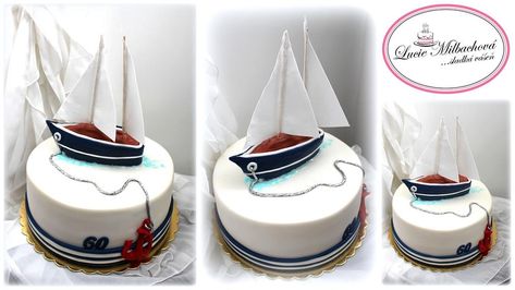 Boat Cake Topper, Nautical Birthday Cakes, Sailboat Cake, Boat Cake, Nautical Cake, Party Food Themes, Cake Decorating Piping, Christmas Cake Decorations, Birthday Cakes For Men