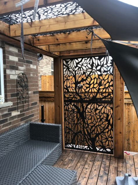 Art Deco Panel, Outdoor Wall Panels, Fireplace Patio, Deco Panel, Metal Deck, Bamboo Panels, Patio Privacy, Screen Outdoor, Privacy Walls