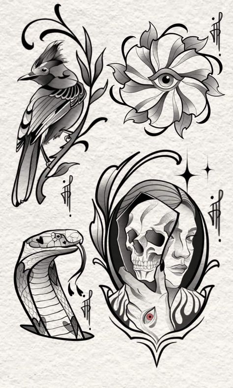 New School Tattoo Flash, Biomechanical Tattoo, Flash Tattoo Designs, Tattoo Flash Sheet, Sketch Tattoo Design, Gothic Tattoo, New School Tattoo, Tattoo Art Drawings, Desenho Tattoo