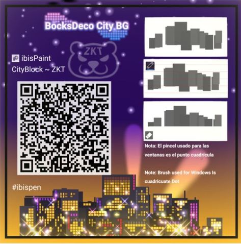 City Brush Ibispaint, Ibis Paint X Brushes Qr Code Background, Brush Ibispaint, Ibis Brush, Ibispaint Brush, Ibispaint Brushes, Brush Codes, Ibis Brushes, Paint Brush Drawing