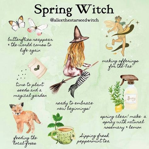 Witch Spring, Spring Witch, Page Of Wands, Nature Witch, Witch Rituals, Cottage Witch, Aries Tattoo, Witch Spirituality, Magic Herbs