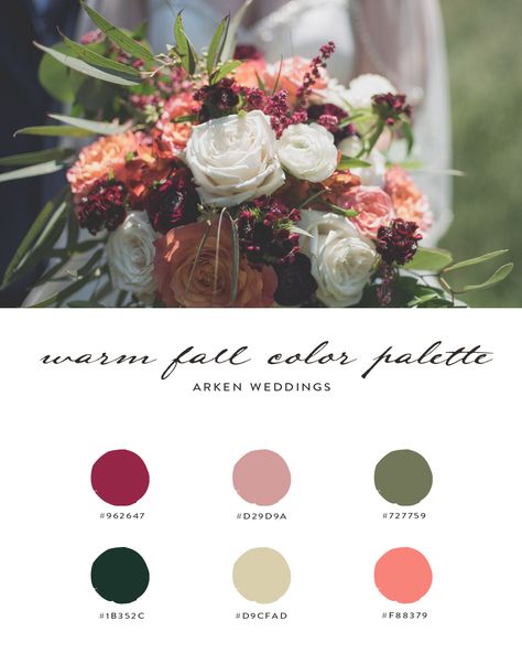 Fall Wedding Colors October, Fall Wedding Color Palette, 2025 Wedding, Fall Wedding Colors, Wedding Color Palette, Wedding Color, Coral Pink, Wedding Colors, Fall Wedding