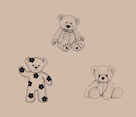 Cute Small Bear Tattoos, Teddy Bear With Heart Tattoo, Teddy Bear Heart Tattoo, Fineline Teddy Bear Tattoo, Minimalist Teddy Bear Tattoo, Dainty Teddy Bear Tattoo, Matching Teddy Bear Tattoos, Teddy Bear Tattoo Stencil, Bunny Stuffed Animal Tattoo